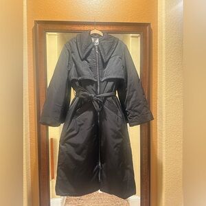 Ganni Elegant Black Belted Trench Coat